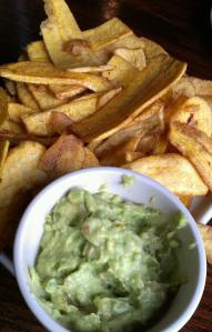 Mariquitas with Avocado Dipping Sauce